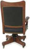 Handsome Oak and Leather Office Chair, early 1900s!! - Old Europe Antique Home Furnishings