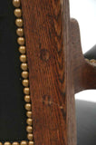 Handsome Oak and Leather Office Chair, early 1900s!! - Old Europe Antique Home Furnishings