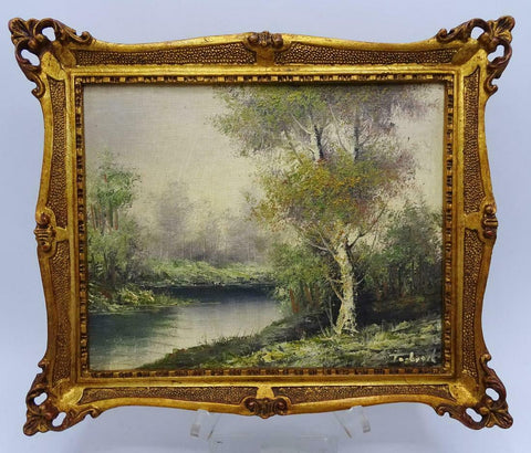 Oil Paintings on Board, Two, SGN, Landscapes, Gilt Frames, Vintage / Antique!! - Old Europe Antique Home Furnishings
