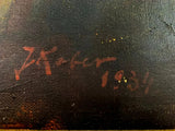 Painting, Oil on Canvas, Signed J. KOBERA European, Framed, 1934, Vintage!! - Old Europe Antique Home Furnishings