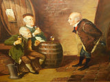 Painting, Oil on Canvas, "Tavern Scene", Signed, Framed, Oil on Canvas!! - Old Europe Antique Home Furnishings