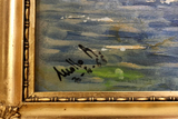 Painting, Oil On Canvas, Ships in Industrial Harbor, Signed, Framed, Vintage!! - Old Europe Antique Home Furnishings