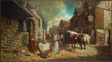 Phenomenal Painting, Eugene Daymude, Oil on Canvas (1925-1995, New Orleans), Street Scene!! - Old Europe Antique Home Furnishings