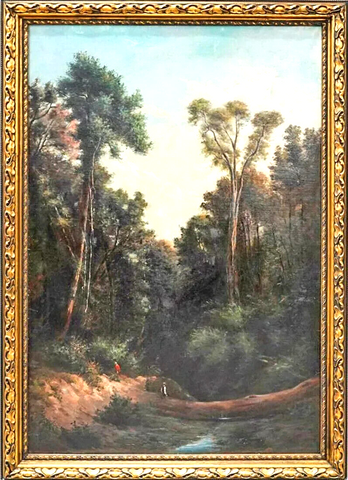 Painting, Oil, Large Dutch Vintage, Gold Framed, Handsome Wall Decor, Large!! - Old Europe Antique Home Furnishings