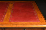 Partner's Desk, Antique / Vintage, George II Style Walnut Burgundy Leather Top! - Old Europe Antique Home Furnishings