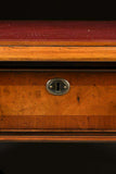 Partner's Desk, Antique / Vintage, George II Style Walnut Burgundy Leather Top! - Old Europe Antique Home Furnishings