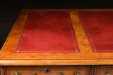 Partner's Desk, Antique / Vintage, George II Style Walnut Burgundy Leather Top! - Old Europe Antique Home Furnishings