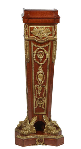 Pedestal, French Empire Style, Gilt Bronze Mounted, Inlaid Kingwood, 20th C.!! - Old Europe Antique Home Furnishings