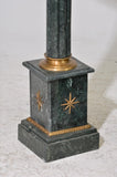 Pedestals, Green Marble, Pair, Gilt Accents, 42 Ins Tall, Vintage / Antique!! - Old Europe Antique Home Furnishings