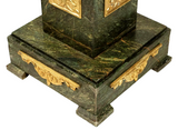 Pedestals, Marble, Green, Set of Two, Ormolu Mounted, with Bronze, Vintage! - Old Europe Antique Home Furnishings