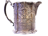 Pitcher, Tankard, Silverplate over Copper, Victorian, Exceptionally Detailed!! - Old Europe Antique Home Furnishings