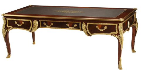 Plat, Writing Desk, Louis XV Style, Ormolu-Mounted, Bureau Plat, Desk, Gorgeous! Condition: - Old Europe Antique Home Furnishings