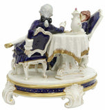 Porcelain Figures, Royal Dux, "Tea Time" Figure Group, 1900's, Elegant Decor! - Old Europe Antique Home Furnishings