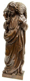 HANDSOME RELIGIOUS FINELY CARVED WOOD FIGURE CHRIST & LAMB, Antique!!! - Old Europe Antique Home Furnishings