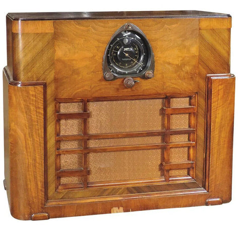 Radio, Zenith Deluxe Floor Wood Cabinet Console, Double-Wide, Scarce Vintage Radio! - Old Europe Antique Home Furnishings
