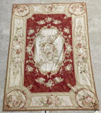 Rug, Floor Covering, Fine Needlepoint Aubusson Rug, 7' 10 Ins x 4' 7 Ins!! - Old Europe Antique Home Furnishings