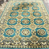 Rug, Blue / Green / Gold European Room Size Rug, Colorful and Gorgeous!! - Old Europe Antique Home Furnishings