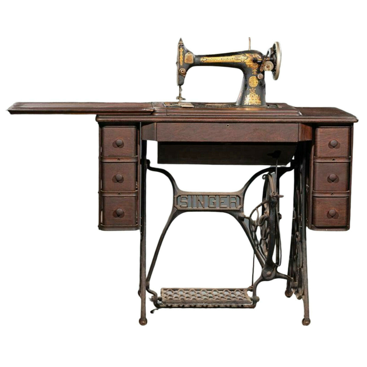 Antique Sewing Machine, Singer, with Sewing Table, 19th C, ( 1800s