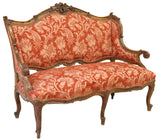 Salon Set French Louis XV Style Upholstered, Stunning, Vintage / Antique, 5 Pcs - Old Europe Antique Home Furnishings