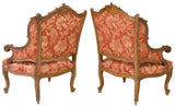 Salon Set French Louis XV Style Upholstered, Stunning, Vintage / Antique, 5 Pcs - Old Europe Antique Home Furnishings