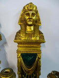 Sconces, Egyptian, Revival Gilt Wood & Faux Green Malachite, Pair, Gorgeous!! - Old Europe Antique Home Furnishings