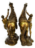 Sculpture, Bronze, After Coustou Pair, Set of 2 Marly Horses, Vintage / Antique!! - Old Europe Antique Home Furnishings