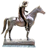 Sculpture, Bronze, Western Patinated, "The Scout" After Cyrus Dallin (1861-1944) - Old Europe Antique Home Furnishings