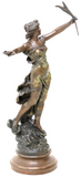 Sculpture, Patinated Metal, Signed, "La Gloire" After Auguste Moreau 38.5" H! - Old Europe Antique Home Furnishings