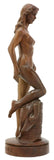 Sculpture, Carved Wood, Signed, Yepez Female Nude, 15 Ins H., Home Decor! - Old Europe Antique Home Furnishings