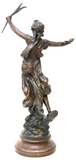 Sculpture, Patinated Metal, Signed, "La Gloire" After Auguste Moreau 38.5" H! - Old Europe Antique Home Furnishings