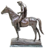 Sculpture, Bronze, Western Patinated, "The Scout" After Cyrus Dallin (1861-1944) - Old Europe Antique Home Furnishings