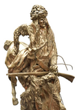 Sculpture, Bronze, After Remington, "Mountain Man", Marble Base, 26.25"H!! - Old Europe Antique Home Furnishings