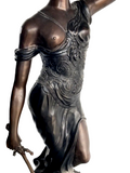 Sculpture, Bronze, Life Size Justice, Bronze, Signed by Steimer, 66 Ins Tall!! - Old Europe Antique Home Furnishings