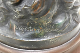 Sculpture, Patinated Metal, Signed, "La Gloire" After Auguste Moreau 38.5" H! - Old Europe Antique Home Furnishings