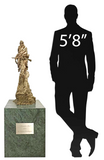 Sculpture, Bronze, After Remington, "Mountain Man", Marble Base, 26.25"H!! - Old Europe Antique Home Furnishings