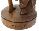 Sculpture, Carved Wood, Signed, Yepez Female Nude, 15 Ins H., Home Decor! - Old Europe Antique Home Furnishings
