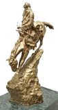 Sculpture, Bronze, After Remington, "Mountain Man", Marble Base, 26.25"H!! - Old Europe Antique Home Furnishings