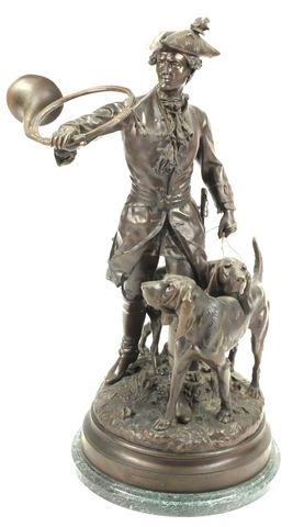 Sculpture, Bronze, Patinated, Statue, After Moreau & Lecourtier, 32 Ins. H.! - Old Europe Antique Home Furnishings