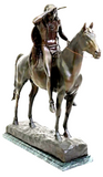 Sculpture, Bronze, Western Patinated, "The Scout" After Cyrus Dallin (1861-1944) - Old Europe Antique Home Furnishings