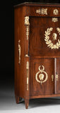 Secrataire AC Abattant, Empire Revival, Ormolu Mounted, Flame Mahogany, L. 19th - Old Europe Antique Home Furnishings