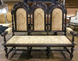 Antique Settee/Hall Bench, French Henri II, 19th Century ( 1800s ), Charming! - Old Europe Antique Home Furnishings