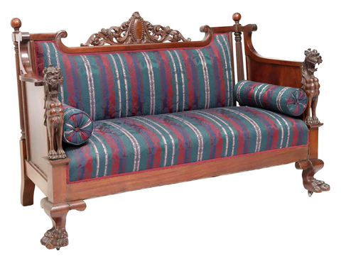 Settee, R.J. Horner (ATTR.) Renaissance Revival , Mahogany, Early 1900s! - Old Europe Antique Home Furnishings