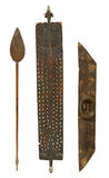 Shields & Spear, Carved Wood, Tribal, Group of 3, Man Cave, Vintage / Antique!! - Old Europe Antique Home Furnishings