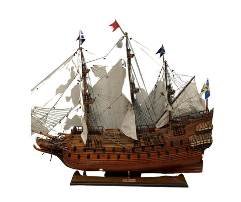 Ship Model, Spanish Galleon, Wood, Contemporary, Large, Handsome Decor, Vintage! - Old Europe Antique Home Furnishings