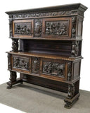 Sideboard, Italian Renaissance Revival, Figural Early 1900s, Handsome Vintage! - Old Europe Antique Home Furnishings