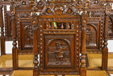 Sidechairs, Six ( 6 ) Breton Style French Breton, Carved Wood, Cane Vintage! - Old Europe Antique Home Furnishings