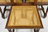 Sidechairs, Six ( 6 ) Breton Style French Breton, Carved Wood, Cane Vintage! - Old Europe Antique Home Furnishings