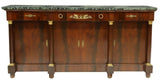 Sideboard, French Empire Style Marble-Top Mahogany, Gilt Metal Mounts, Vintage! - Old Europe Antique Home Furnishings