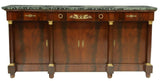 Sideboard, French Empire Style Marble-Top Mahogany, Gilt Metal Mounts, Vintage! - Old Europe Antique Home Furnishings