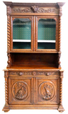 Sideboard, French Henri II Style, Display, Carved Oak, Vintage, Early 1900s, 20th Century!! - Old Europe Antique Home Furnishings